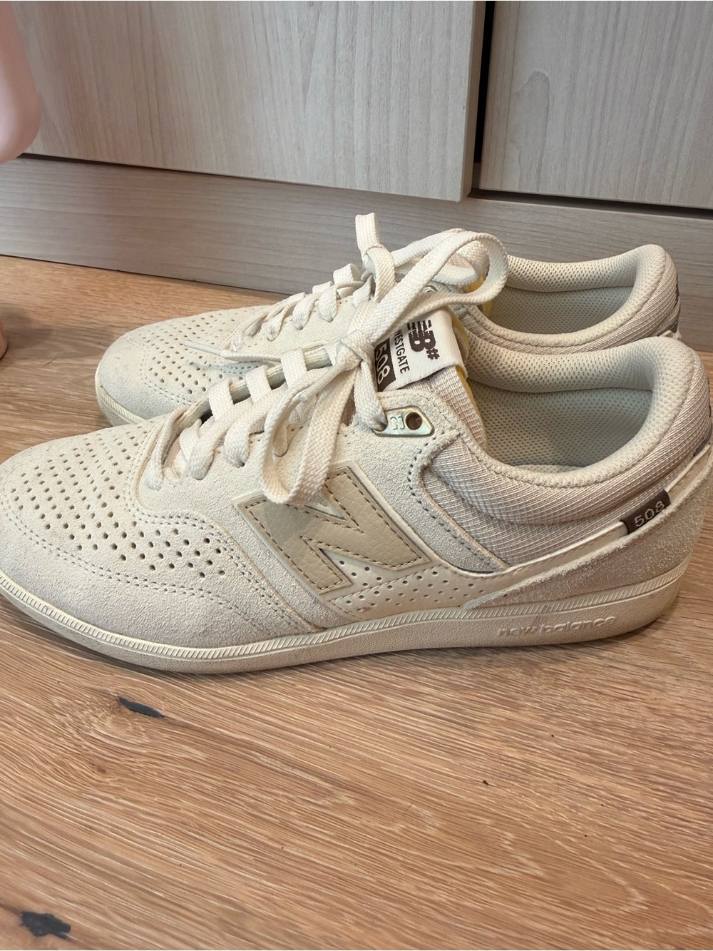 New Balance Cream Suede Casual Sneakers